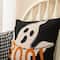 Glitzhome® 14" Hooked Halloween Ghost "BOO" Pillow